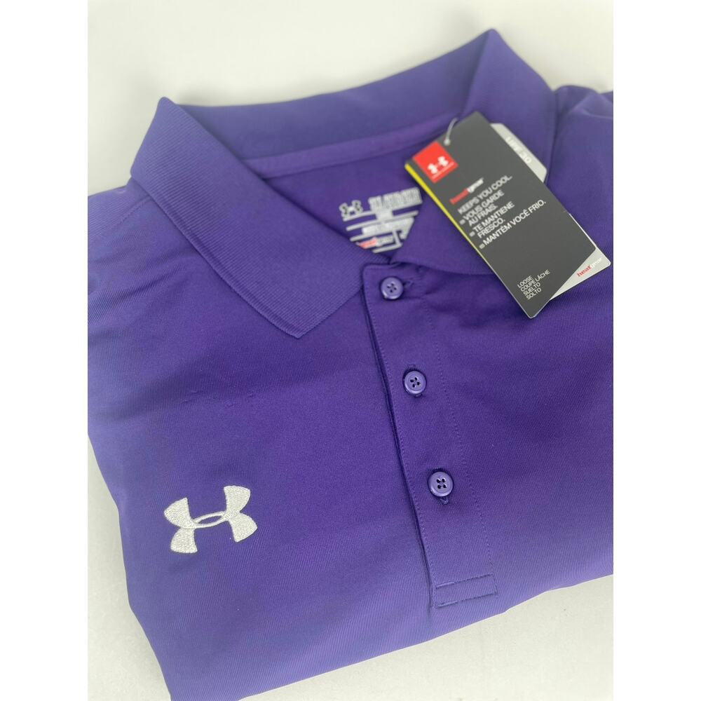 NWT Under Armour Polo Shirt Men’s 3XL Purple Heat Gear